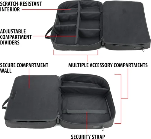 Vista 5 de Gear Bolsa para trasladar video proyector. Para ViewSonic PJD5155/PJD5134, Epson VS240, VS230, EX21, EX31, EX71 y otros. El interior tiene