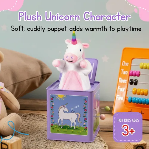 Vista 5 de Jack Rabbit Creations - Juguete Jack in The Box, muñeco sorpresa de unicornio