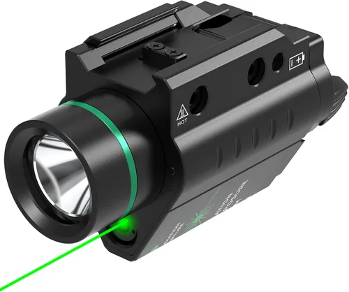 Feyachi Combo de linterna láser roja/verde de 500 lúmenes con luz táctica y montaje en riel Picatinny
