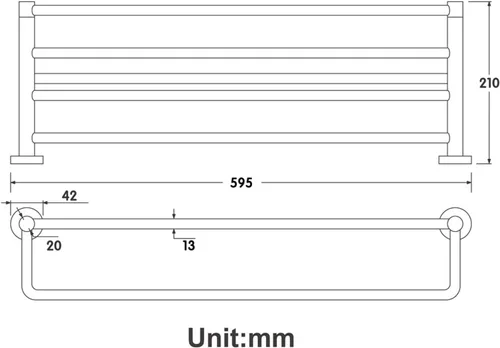 Vista 6 de Towel Rack Chrome with Single Towel Bars for Bath Wall, Towel Racks for Bathroom, Bathroom Towel Holder, Bathroom Towel Bar, Wall Towel Racks for