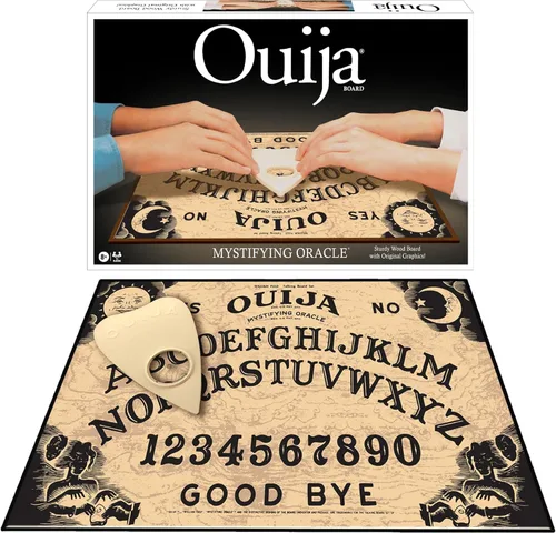 Ouija Clásica con Arte de los Años 90 de Winning Moves Games, Tablero de Espíritus Parlante de Madera Gruesa de Calidad Premium, para 2 o Más