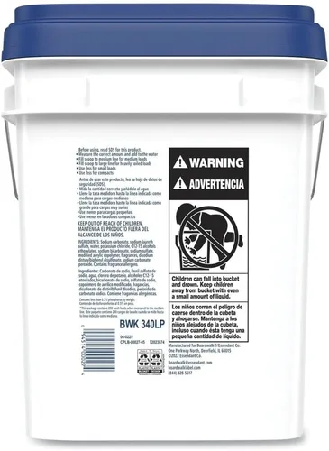 Vista 2 de Boardwalk 340LP detergente en polvo para lavarropas, brisa de verano, 15.42 libras. Cubeta