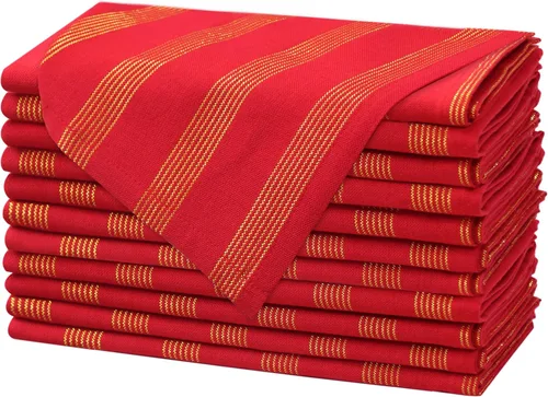 Vista 21 de COTTON CRAFT Servilletas rojas de Navidad, paquete de 12 servilletas de Rojo navideño