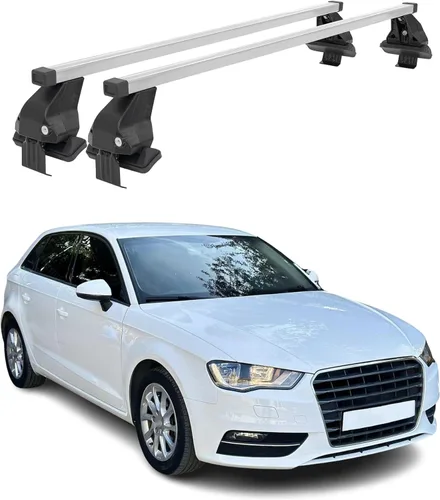 Vista 12 de OMAC Portaequipajes de techo liso barras transversales portador para Audi A3 Hatchback 2006-2013 negro 2 piezas