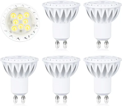 Bombilla LED GU10 luz diurna blanca 6000 K regulable bombillas LED GU10 50 W equivalentes a halógenos, luz de punto GU10 ángulo de haz de 38 grados