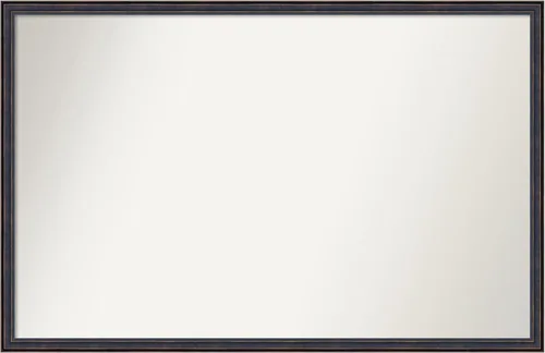 Vista 29 de Amanti Art Espejo de baño de bronce para sobre el fregadero, 25 x 26 pulgadas, espejo rectangular de bronce oscuro, marco de madera tradicional