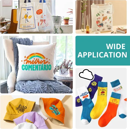 Vista 2 de HTVRONT Paquete de 14 vinilos de transferencia de calor HTV - Rollos de vinilo HTV de 12 pulgadas x 3 pies, vinilo fácil de cortar para planchar