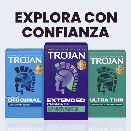 Vista 7 de TROJAN Condones de placer extendido, condones TROJAN 12