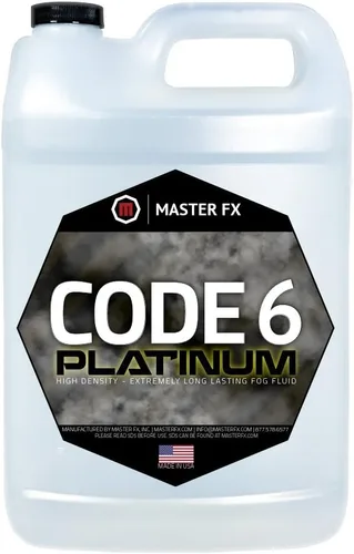 Code 6 Platinum - Líquido de niebla prémium - Líquido de niebla a base de agua de alta densidad y larga duración para máquinas de 400 a 2000 vatios.