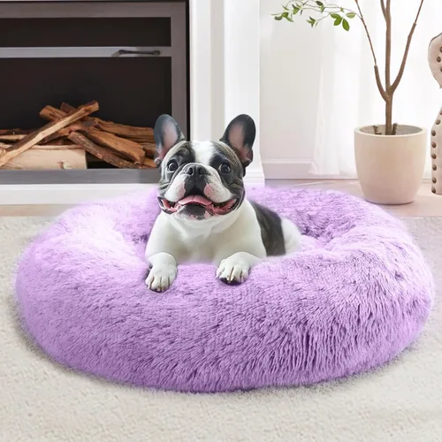 Vista 127 de JOLLYVOGUE Cama Calmante para Perros Pequeños - Cama para Perros Pequeños en Forma de Dona Lavable de 23 Pulgadas para Gatitos y Cachorros, Camas