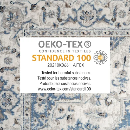 Vista 6 de Home Dynamix Belmar Sterling - Alfombra de medallón oriental, marfil/azul, rectangular de 2 pies 2 pulgadas x 7 pies 10 pulgadas
