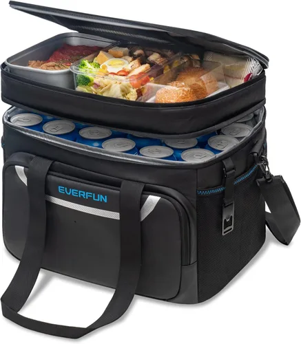 Vista 13 de EVERFUN Small Compact Cooler Bag 24/48 Can Insulated Lunch Box Double Deck Soft Leak-Proof Waterproof Collapsible Ice Chest for Men Women Work