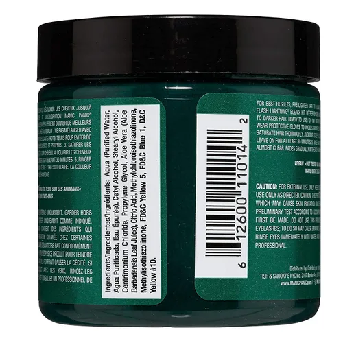 Vista 2 de MANIC PANIC Green Envy - Tinte para el cabello Classic High Voltage semipermanente verde esmeralda profundo con matices azules, ara cabello oscuro