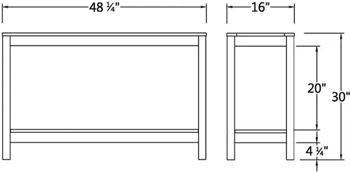Vista 2 de Cambridge Casual Mesa consola al aire libre de madera maciza con acabado marrón oscuro, mesa decorativa duradera y elegante para patio, terraza
