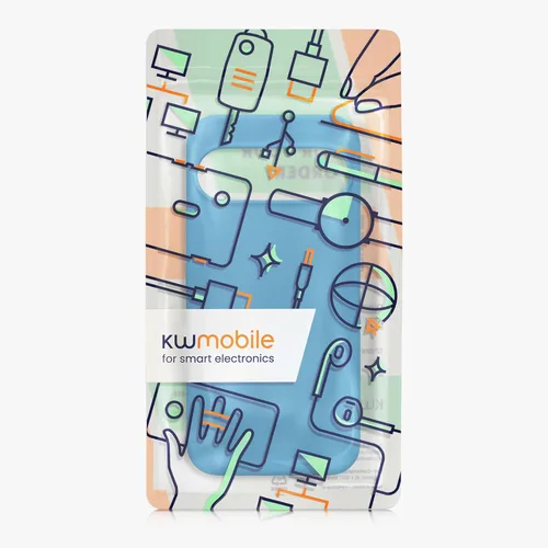 Vista 401 de kwmobile Funda Compatible con Google Pixel 6 Pro - Funda de teléfono de silicona TPU con acabado suave - Azul Arrecife