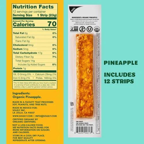 Vista 2 de Solely - Charqui de frutas orgánicas Un ingrediente Vegano Sin OGM Sin gluten Sin agregado de azúcar
