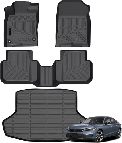 Vista 13 de Auxko Alfombrillas para todo tipo de clima, aptas para Honda CR-V 2017-2022, forros de elastómero termoplástico, accesorios para todas