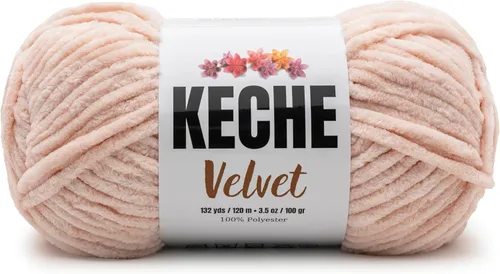 Vista 17 de Keche Hilo de terciopelo para ganchillo, manta de felpilla suave, voluminosa, hilo amigurumi, 3.53 oz (132 yardas), color azul bebé