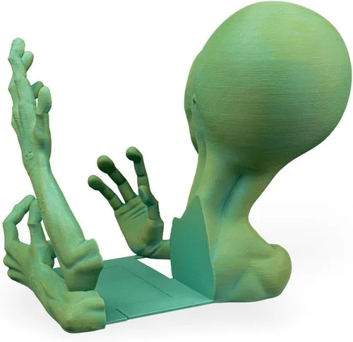 Vista 5 de Soporte para libros de alienígenas pintado a mano, regalo único de ciencia ficción para decoración del hogar