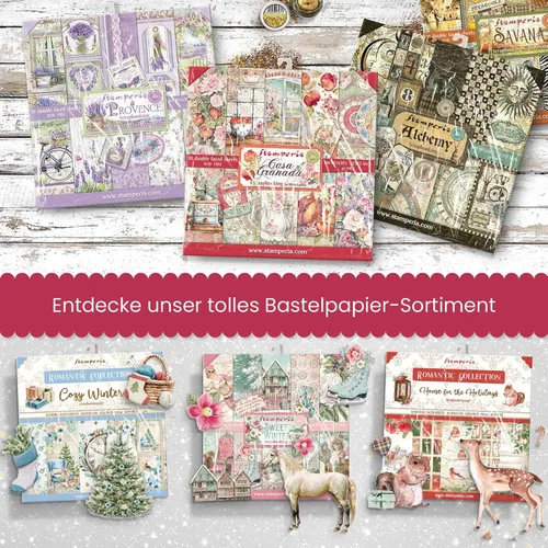 Vista 8 de STAMPERIA INTERNATIONAL, KFT Scrapbooks - Bloc de papel de 8 x 8 pulgadas, 10 unidades, rosa de casa, 20.3 x 20.3 (8 x 8 pulgadas), multicolor