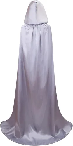 Vista 2 de GRAJTCIN Capa unisex con capucha para adultos, longitud completa, para Halloween, Navidad, fiesta, talla 43 a 67 pulgadas
