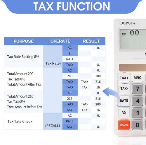 Vista 2 de Calculadora de escritorio Pantalla grande Botones grandes con 12 dígitos LCD de 2 líneas, energía solar dual y batería, calculadora con función