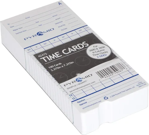 Vista 2 de Pyramid Time Systems - Tarjetas de tiempo auténticas (42415) para modelos piramidales 2500, 2500K1, 2600 y 2650 relojes de tiempo de alineación