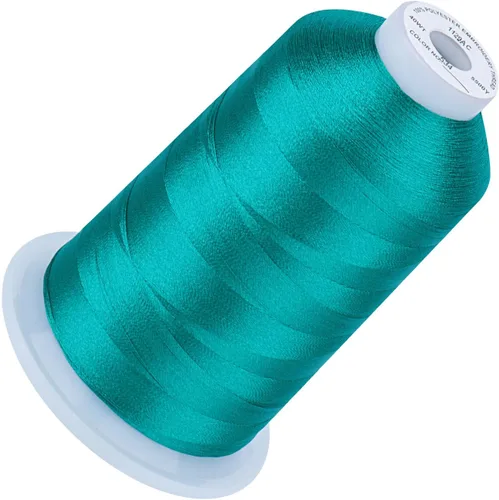 Vista 157 de Simthread 5500 yardas de hilo de bordar, 5000M de alto rendimiento 40WT 100% poliéster – Más de 170 colores vívidos, clasificado de alta velocidad