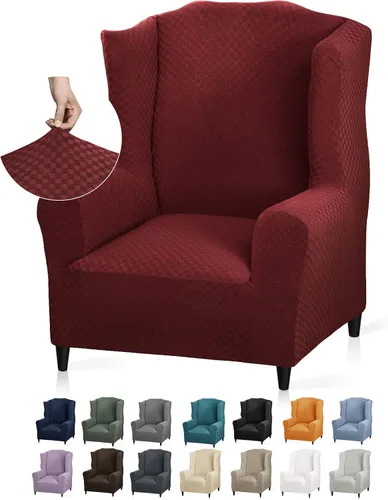 Vista 39 de YEMYHOM Funda elástica para silla con respaldo de 1 pieza con diseño jacquard más reciente, funda para silla con respaldo antideslizante, protector