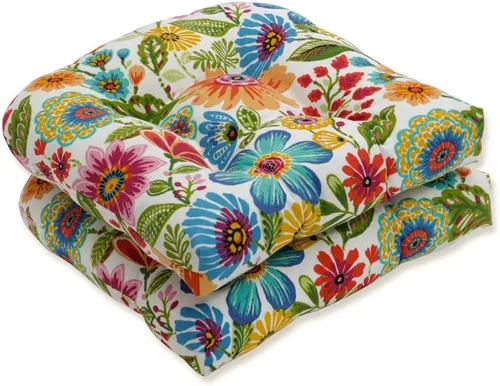 Vista 11 de Pillow Perfect Bright Floral - Cojín para asiento de silla de interior/exterior, resistente a la intemperie y a la decoloración, 19 x 19 pulgadas