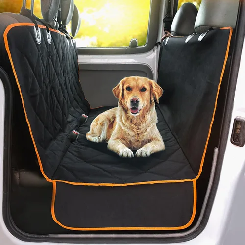 Vista 8 de Doggie World Funda de asiento de automóvil para perros para asiento trasero para automóviles XL, SUV y camiones, protector duradero para perros