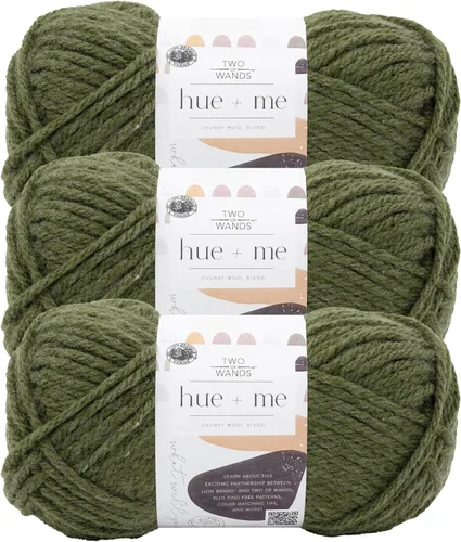 Vista 50 de Lion Brand Yarn, Hue + Me - Hilo grueso para tejer a ganchillo, tejer y manualidades, agave, 1 paquete