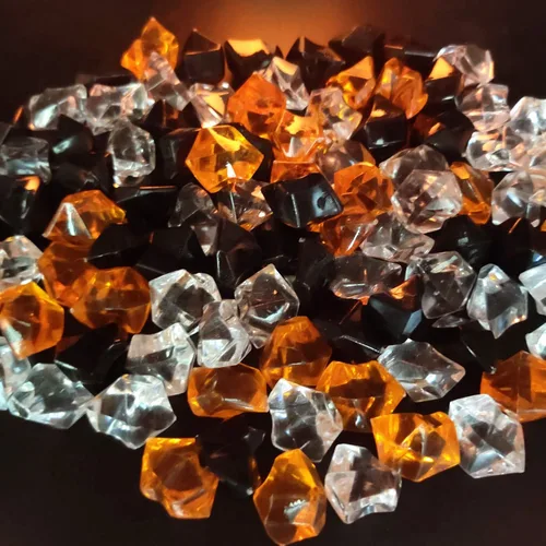 Vista 15 de HappyFiller 14 OZ Gemas acrílicas de imitación de cristal en forma de roca de hielo azul, transparentes mixtas para llenar jarrones de vidrio