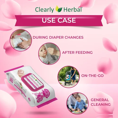 Vista 7 de Toallitas para bebé, fórmula de agua de rosas, hechas con aceites esenciales y extractos de hierbas naturales, Parent's Choice, paquete de 864