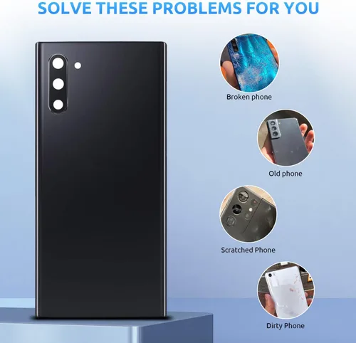 Vista 3 de Tapa trasera de cristal para Samsung Galaxy Note 10 SM-N970 Reemplazo de carcasa trasera con lente de cámara + kit de herramientas de reparación