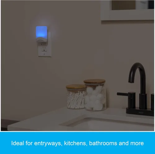 Vista 6 de GE 34693 - Luz de noche LED cambiante, modos de color blanco y vibrante, para enchufe, sensor de atardecer y amanecer, eficiencia energética