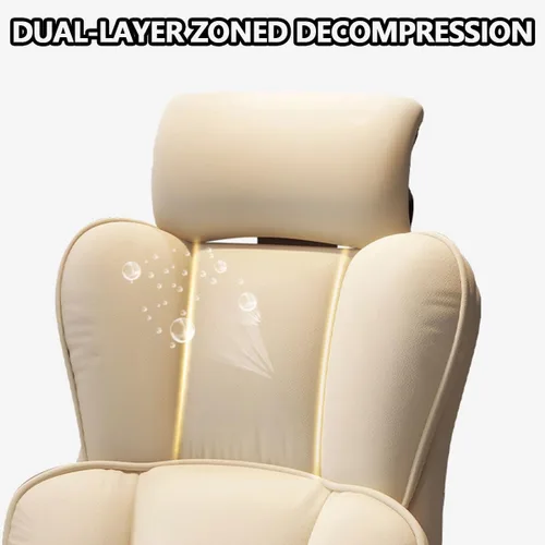 Vista 6 de Big and Tall Office Chair with Armrests Executive Chair with Footrest and Spring Lumbar Support High Back Leather Ergonomic Chairs Adjustable Height
