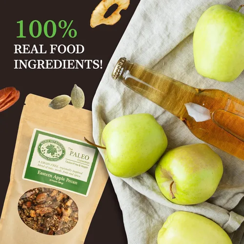 Vista 5 de Maple Nut Kitchen Eastern Apple Pecan Paleo Granola de 10 onzas – Sin granos, vegana, sin gluten, sin azúcar añadido, granola baja en carbohidratos