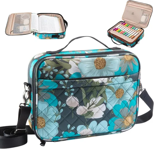 Vista 9 de Elegante funda para la Biblia de IMAGINING para mujer, funda para Biblia con asas y bolsas, gran regalo y protector de libros