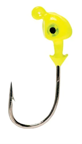 Strike King Flat's Jig Head Fishing Lure, Premium Black Nickel Hook Chartreuse