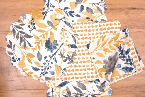 Vista 5 de C&F Home Mantel individual rectangular de algodón festoneado de 13 x 19 pulgadas, diseño floral natural para el hogar, para todas las estaciones