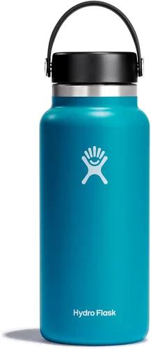Vista 44 de Hydro Flask Botella de agua – Acero inoxidable aislado – Tapa flexible de boca ancha, antiderrames, a prueba de fugas y recargable en agave de 20