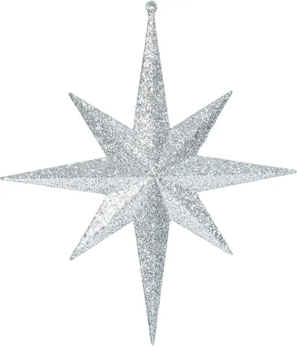 Vista 8 de Vickerman Adorno de Navidad de estrella de Belén con purpurina iridiscente negra de 8 pulgadas, 4 por caja