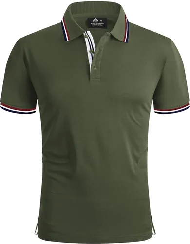 SECOOD Polo para hombre que absorbe la humedad manga corta para tenis golf estilo casual