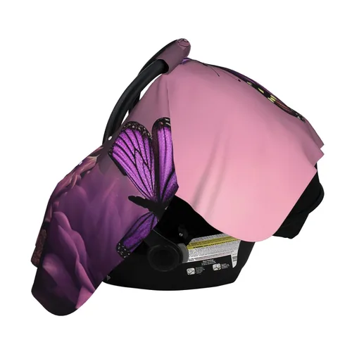 Vista 3 de Baby Car Seat Canopy Cover for Mom, Soft Breathable Nursing Breastfeeding Covers Multi Use Stroller Sun Shade Newborn Shower Gift，3D Flowers