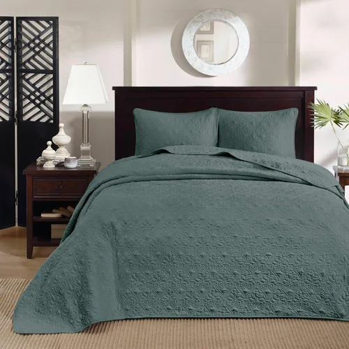 Madison Park Juego de Colcha Reversible con Damasco Acolchado de Tamaño Grande, Colchas Rellenas de Algodón Queen Extragrande, Todas las Estaciones de E&E Co. Ltd DBA JLA Home