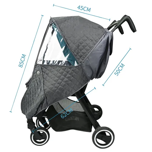Vista 8 de Bebamour Funda de lluvia para cochecito, accesorio universal para cochecito, impermeable, protección contra el viento, protege del polvo y la nieve