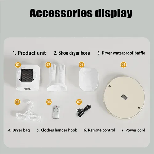 Vista 6 de 3 in 1 Multifunctional Folding Automatic Ironing Machine, Glove Dryer, Mini Heater Clothes Dryer Shoe Dryer Heater for Family Dormitory Travel