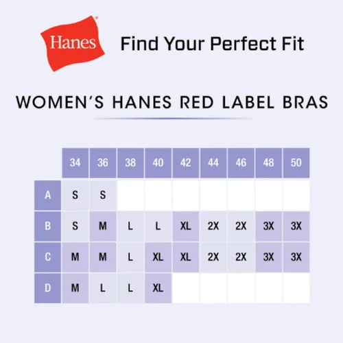 Vista 7 de Hanes - Brasier sin varillas de cobertura perfecta para mujer, con espuma, ajuste ComfortFlex, tallas inteligentes S-3XL+