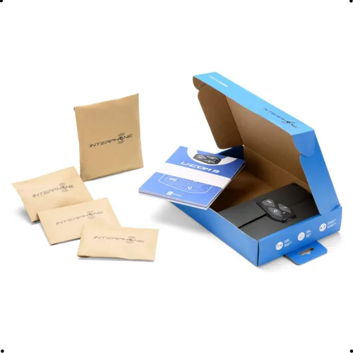 Vista 6 de INTERPHONE UCOM3 - Sistema de comunicación Bluetooth para motocicleta - 2 conductores de hasta 500 Mt de alcance - Batería 10 horas - Cascos